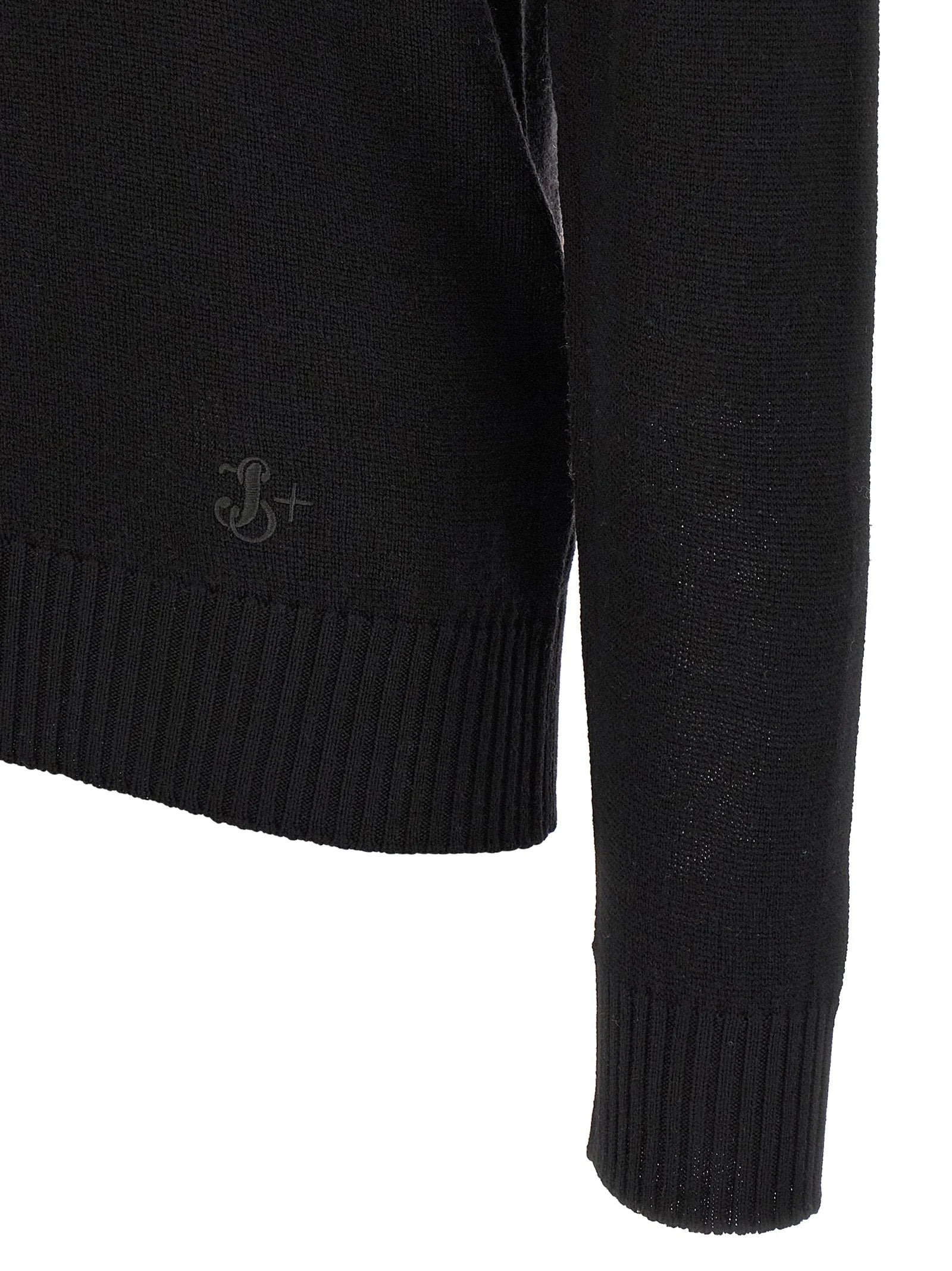 Jil Sander Black Virgin Wool Cardigan
