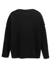 Jil Sander Black Wool Cardigan - M