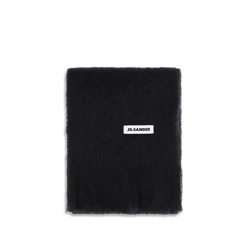 Jil Sander Black Wool Oves Aries Scarf