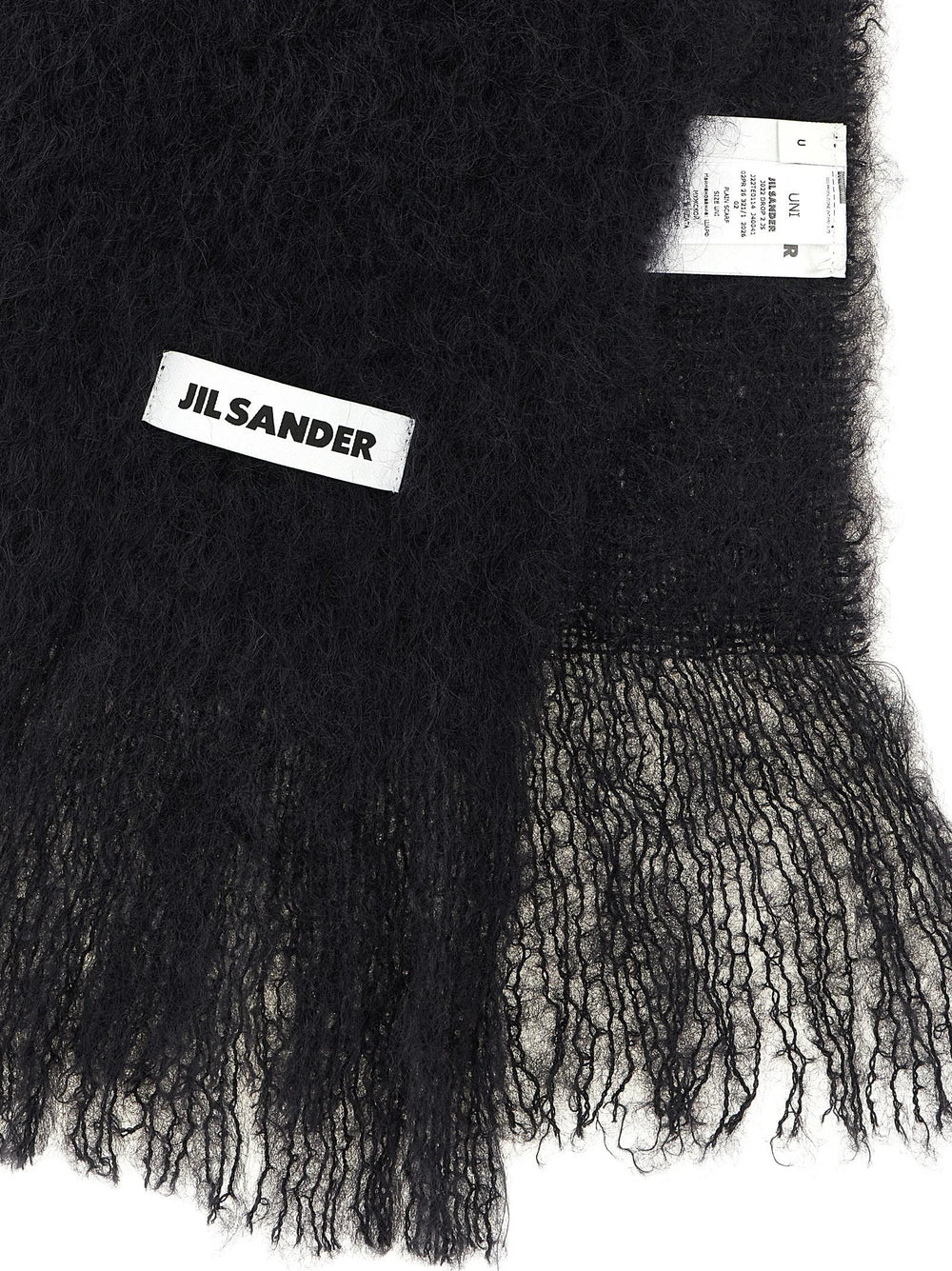 Jil Sander Black Wool Scarf