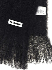 Jil Sander Black Wool Scarf