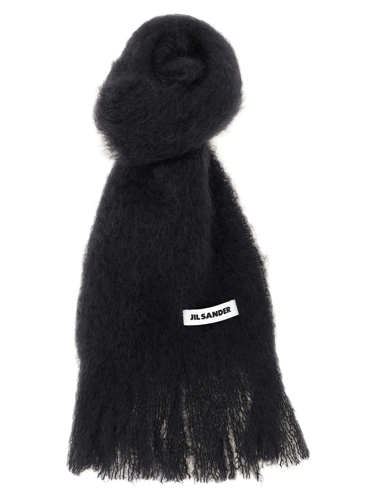 Jil Sander Black Wool Scarf
