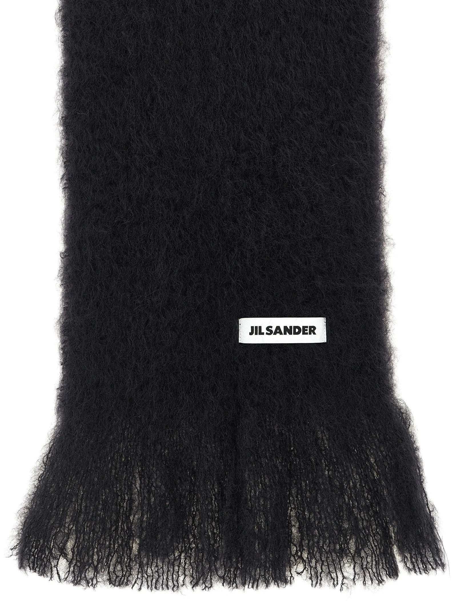 Jil Sander Black Wool Scarf