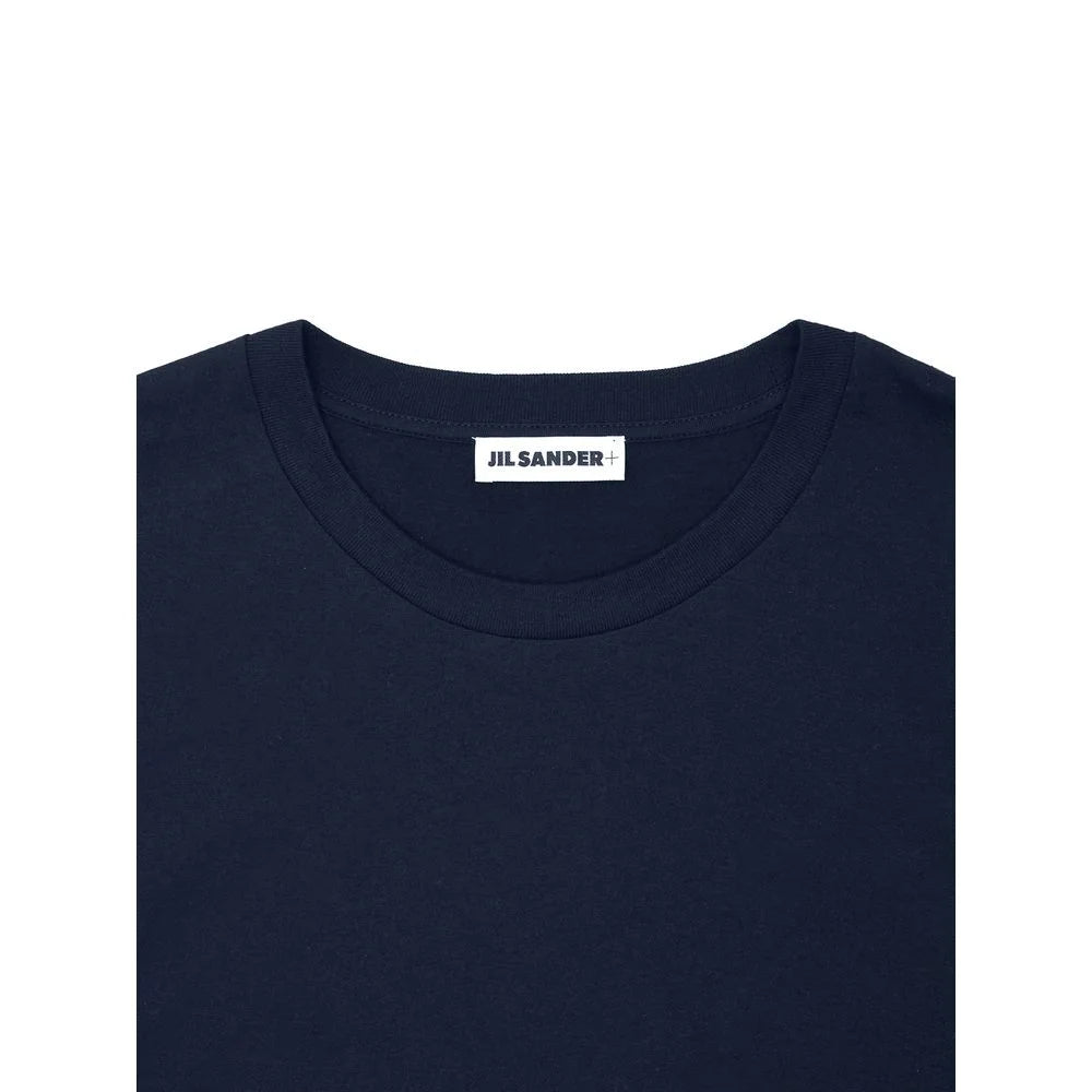Jil Sander Modré dlouhé bavlněné tričko - XXL
