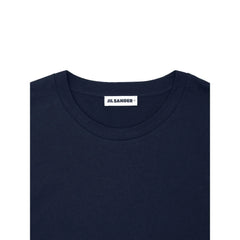 Jil Sander Modré dlouhé bavlněné tričko - XXL