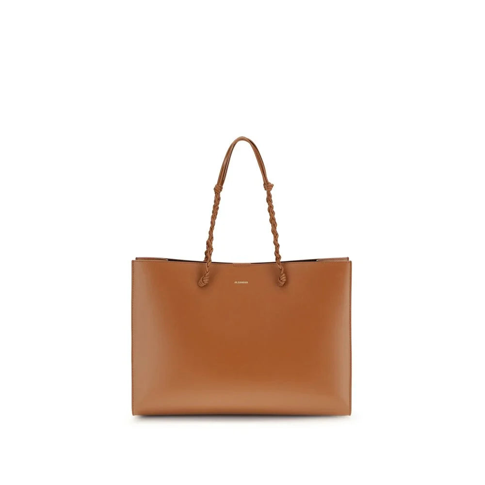 Jil Sander Brown Calf Leather Bos Taurus Shoulder Bag