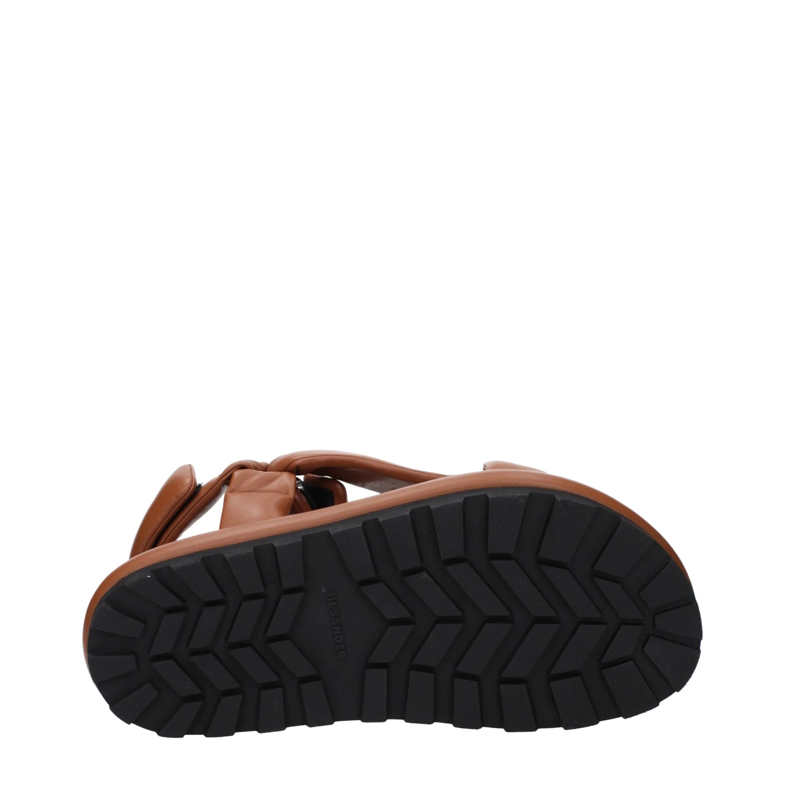Jil Sander Brown Leather Strap-On Sandals