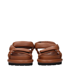 Jil Sander Brown Leather Strap-On Sandals