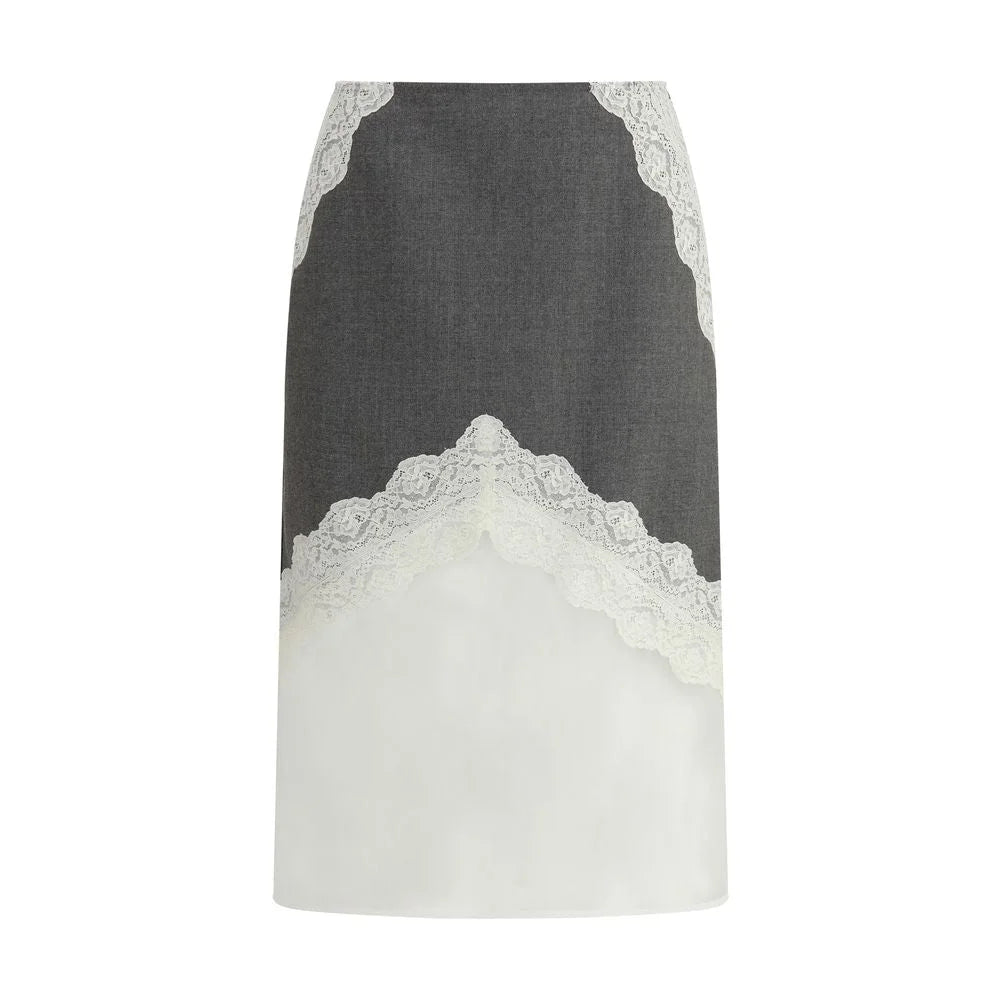 Jil Sander Gray Polyester Midi Skirt - IT36 | XS