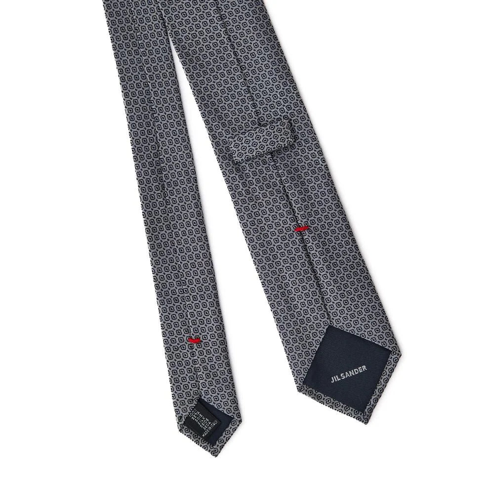Jil Sander Gray Silk Ty - Neckties