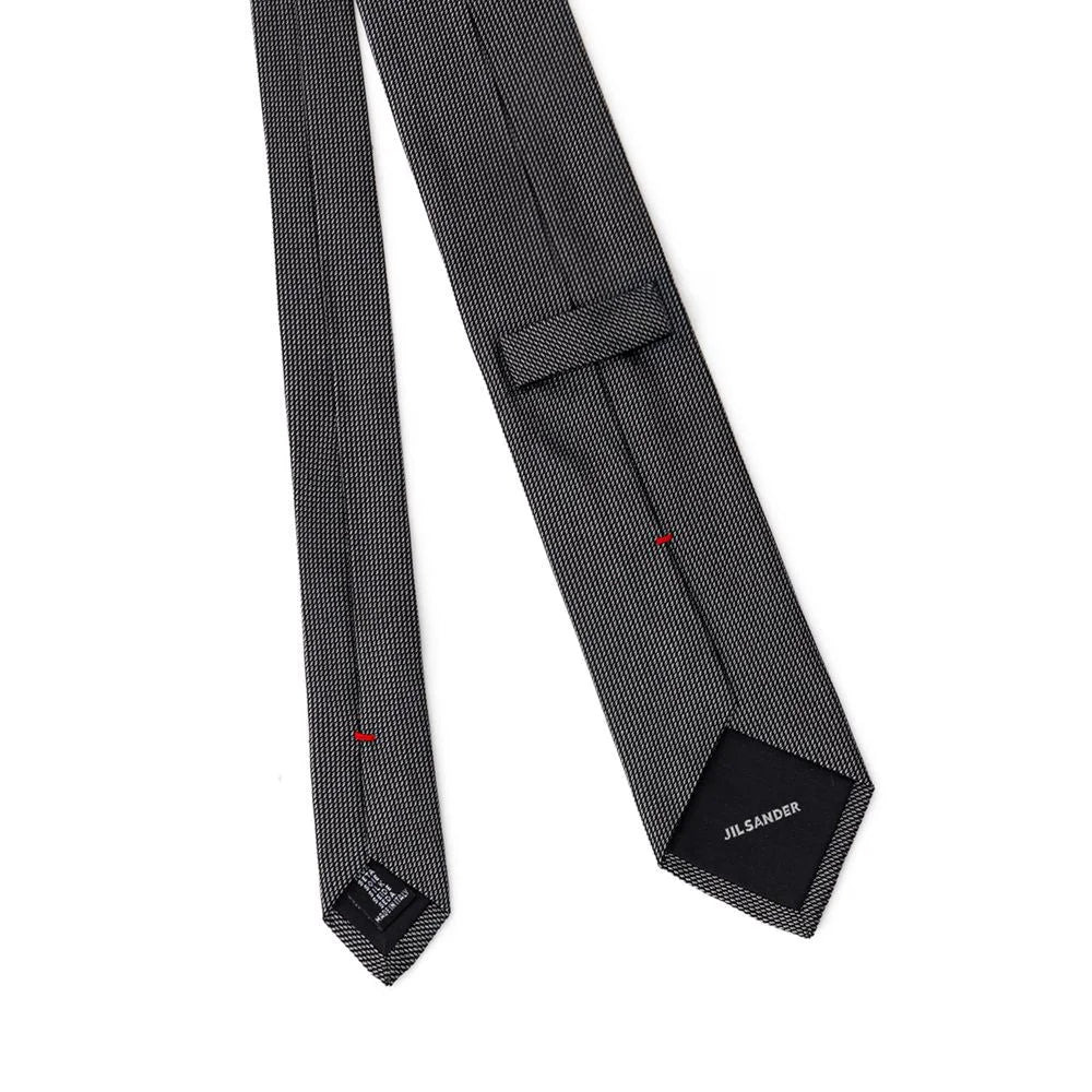 Jil Sander Gray Silk Ty - Neckties