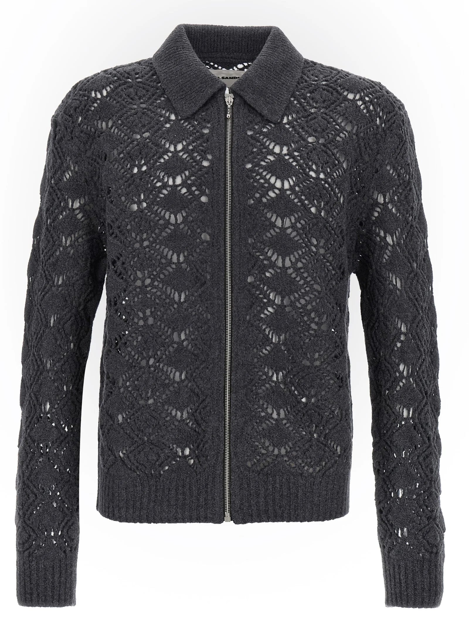 Jil Sander Gray Virgin Wool Cardigan