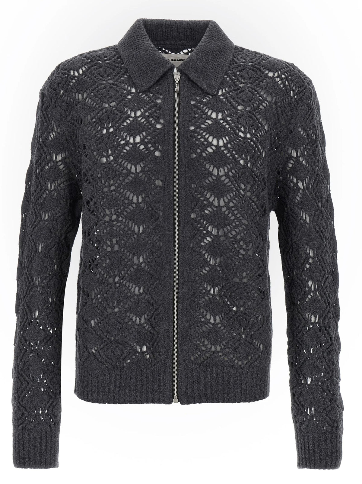 Jil Sander Gray Virgin Wool Cardigan