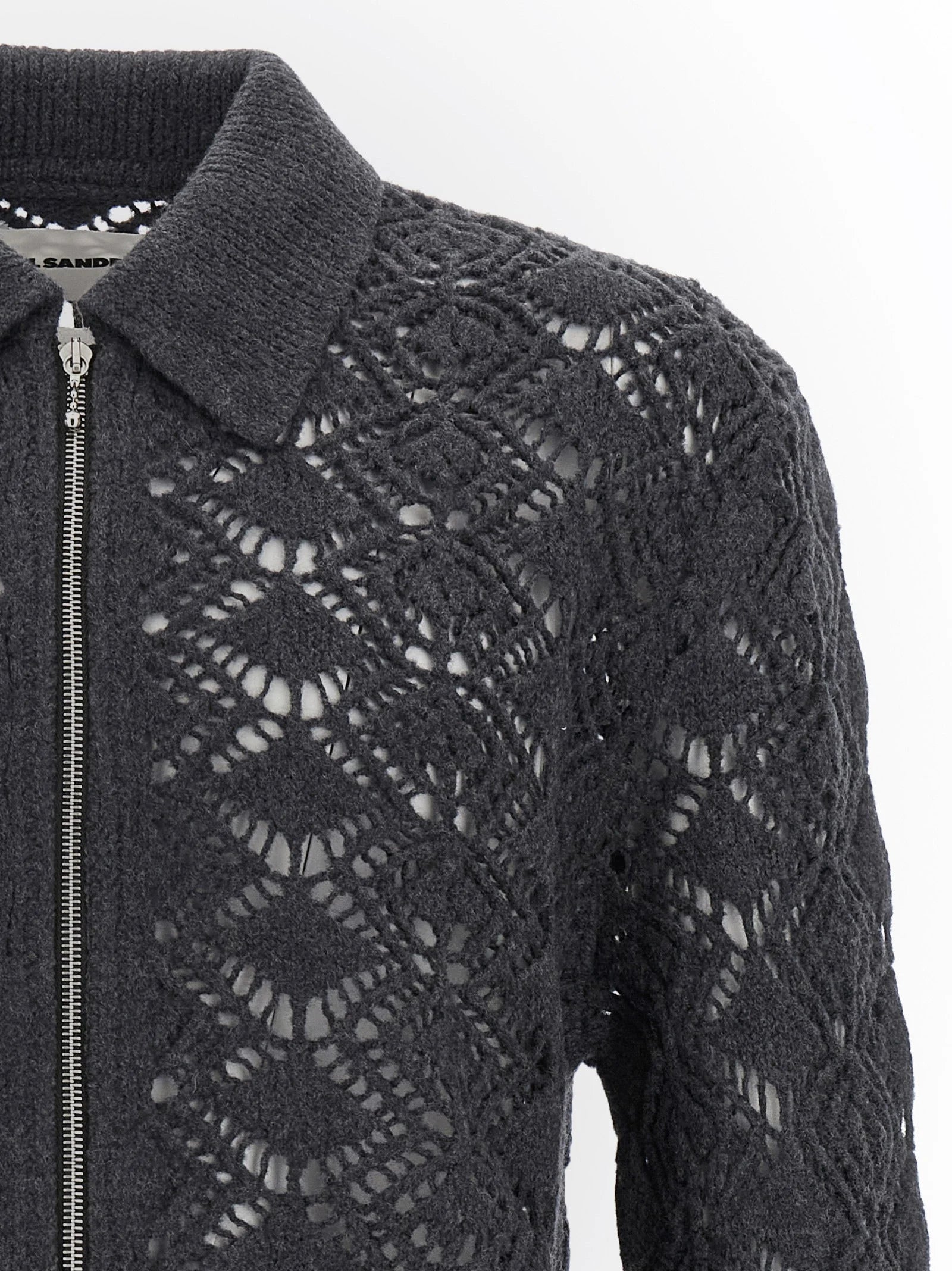 Jil Sander Gray Virgin Wool Cardigan