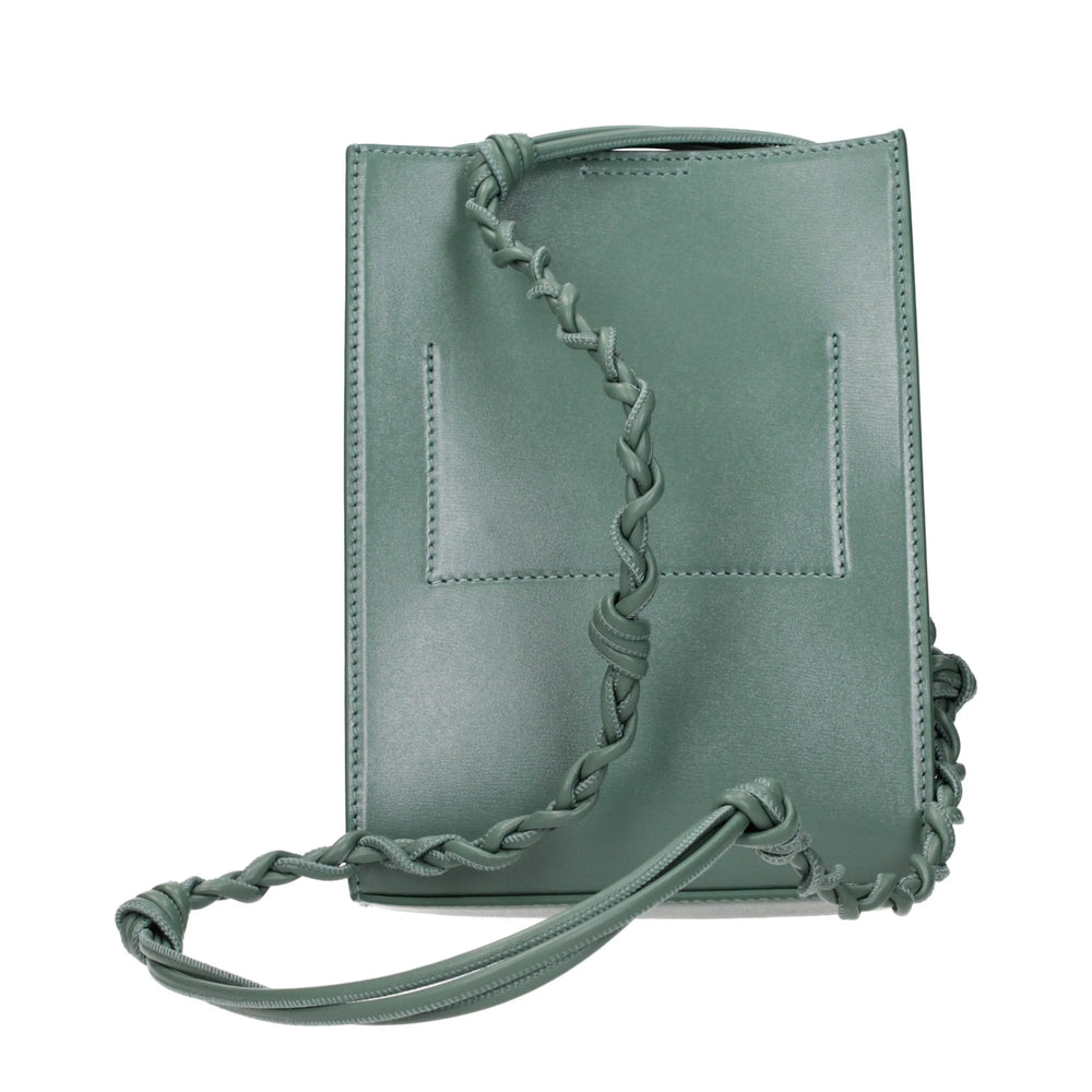 Τσάντα crossbody δερμάτινη πράσινη Jil Sander