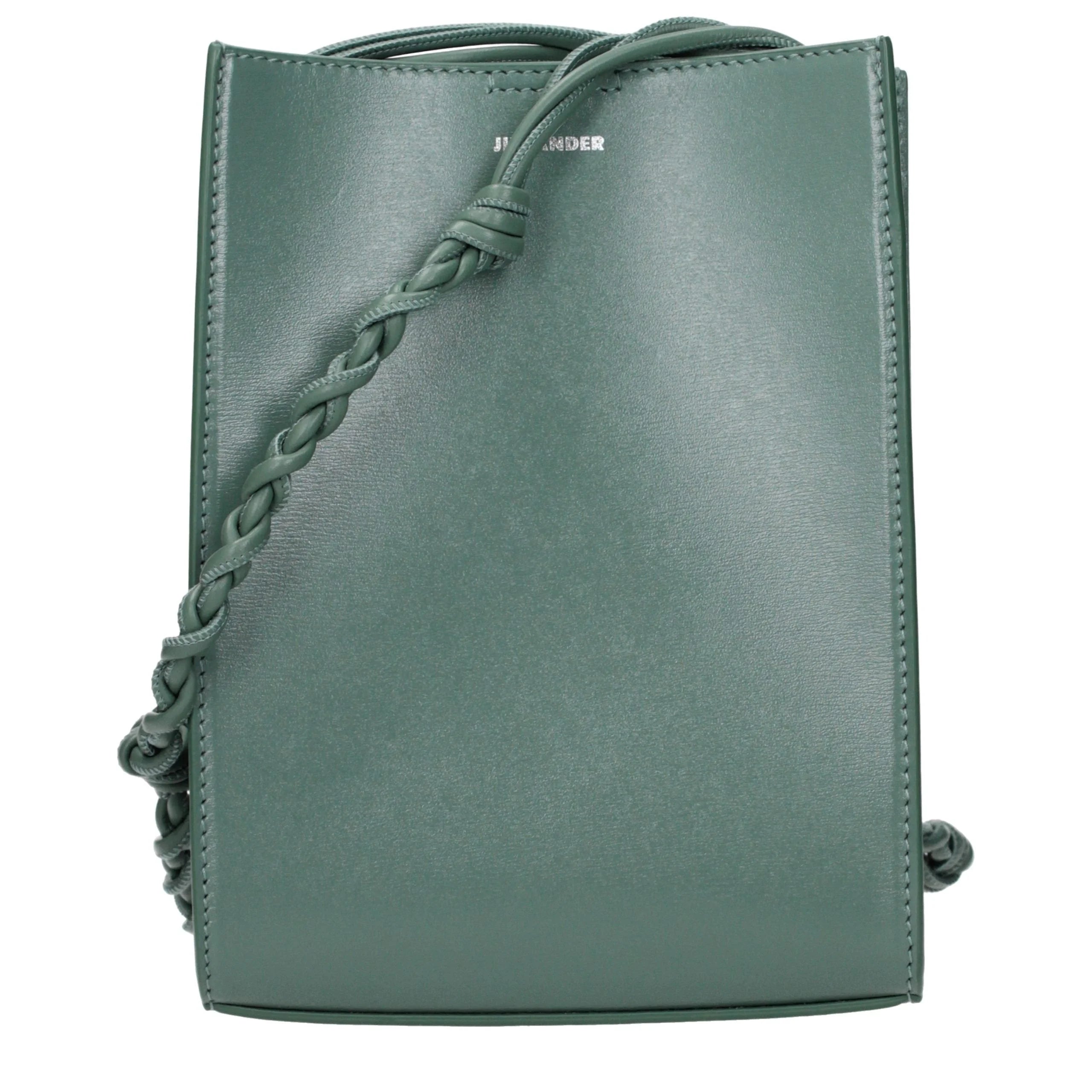 Τσάντα crossbody δερμάτινη πράσινη Jil Sander