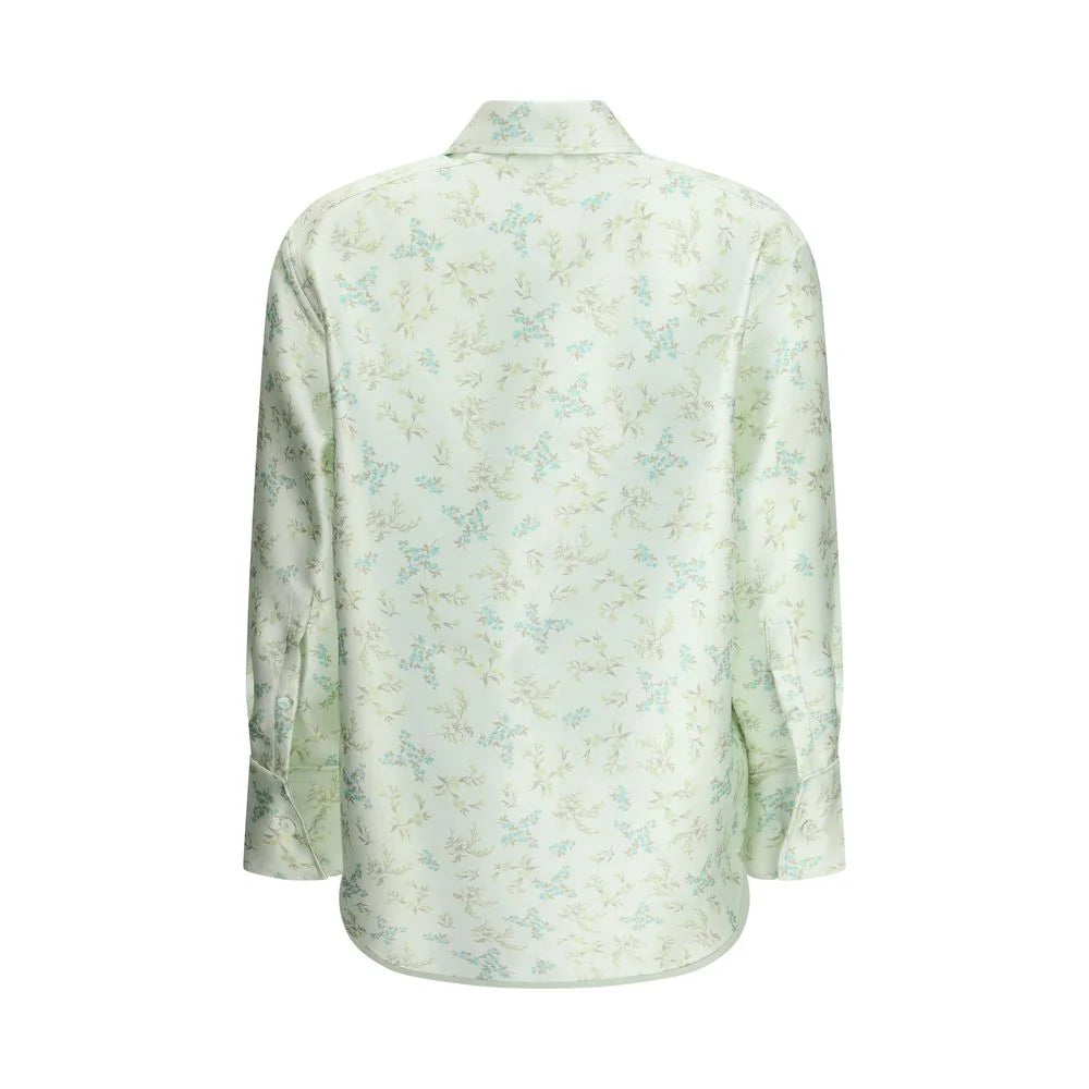 Jil Sander Green Silk Pattern Shirt - 34 | XXS - Shirts
