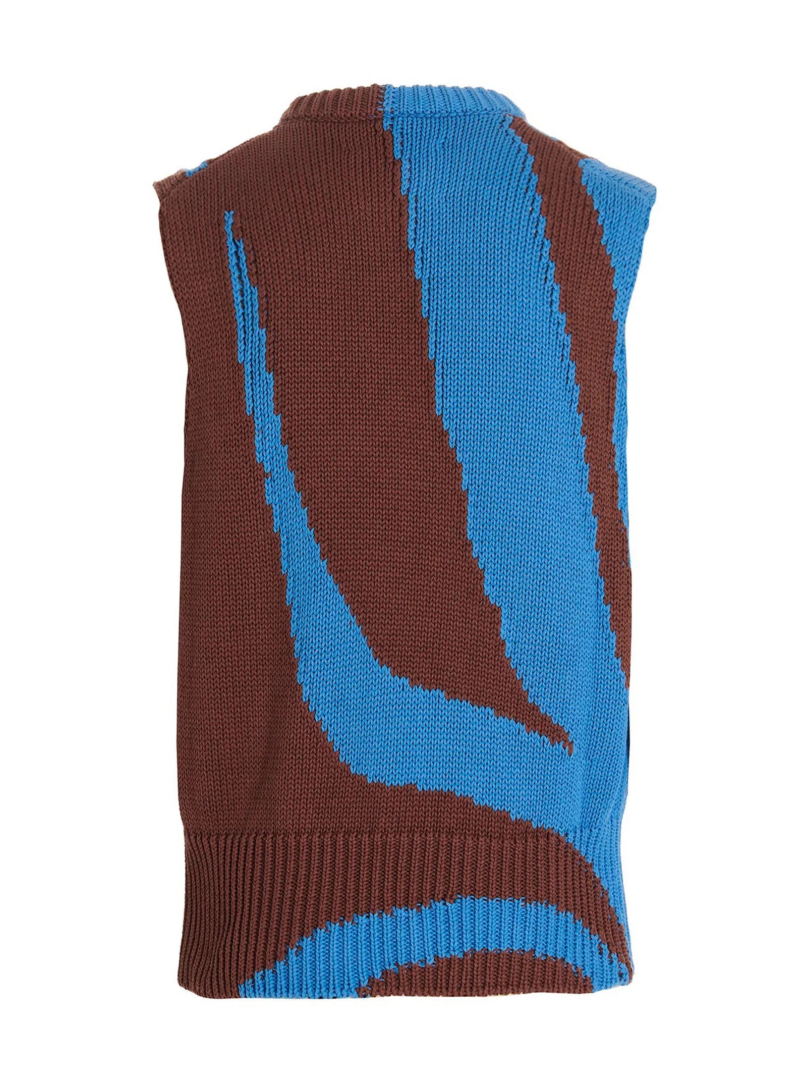 Jil Sander Multicolor Cotton Sleeveles Sweater - IT50 | L