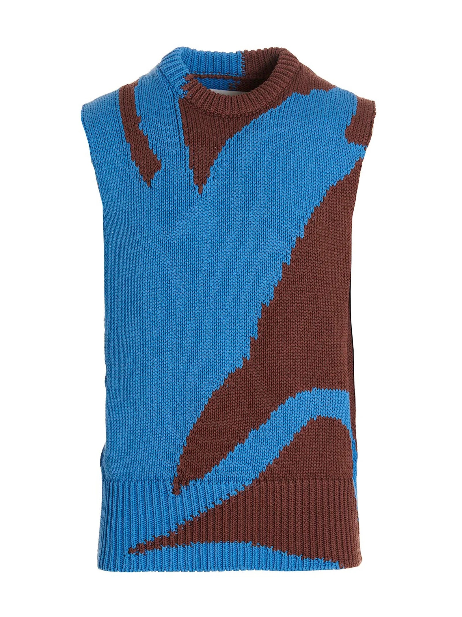Jil Sander Multicolor Cotton Sleeveles Sweater - IT50 | L