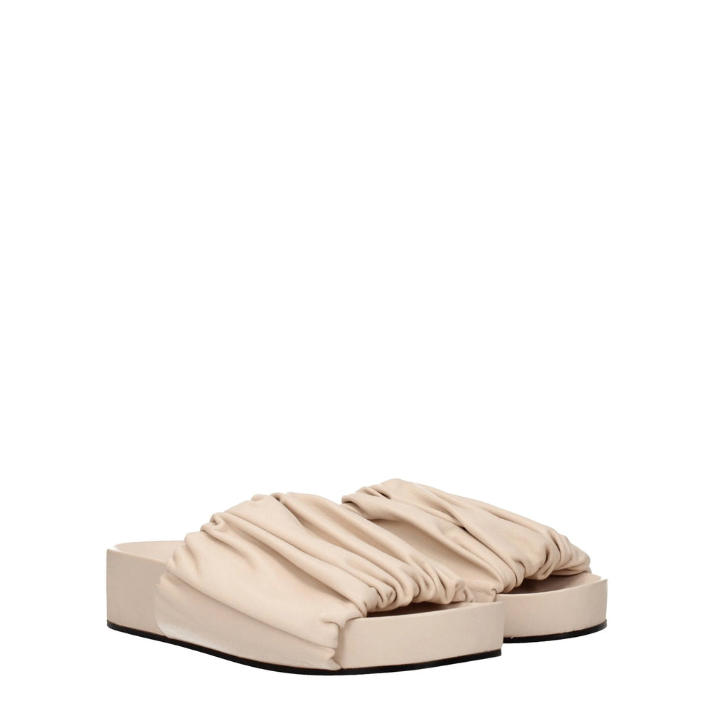 Jil Sander Rózsa Színű Bőr Papucs Sandál