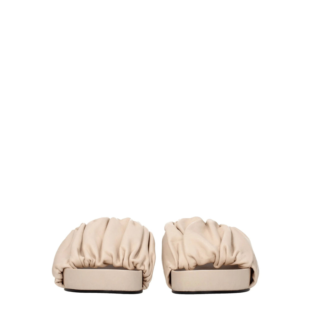 Jil Sander Pink Leather Slippers Sandals