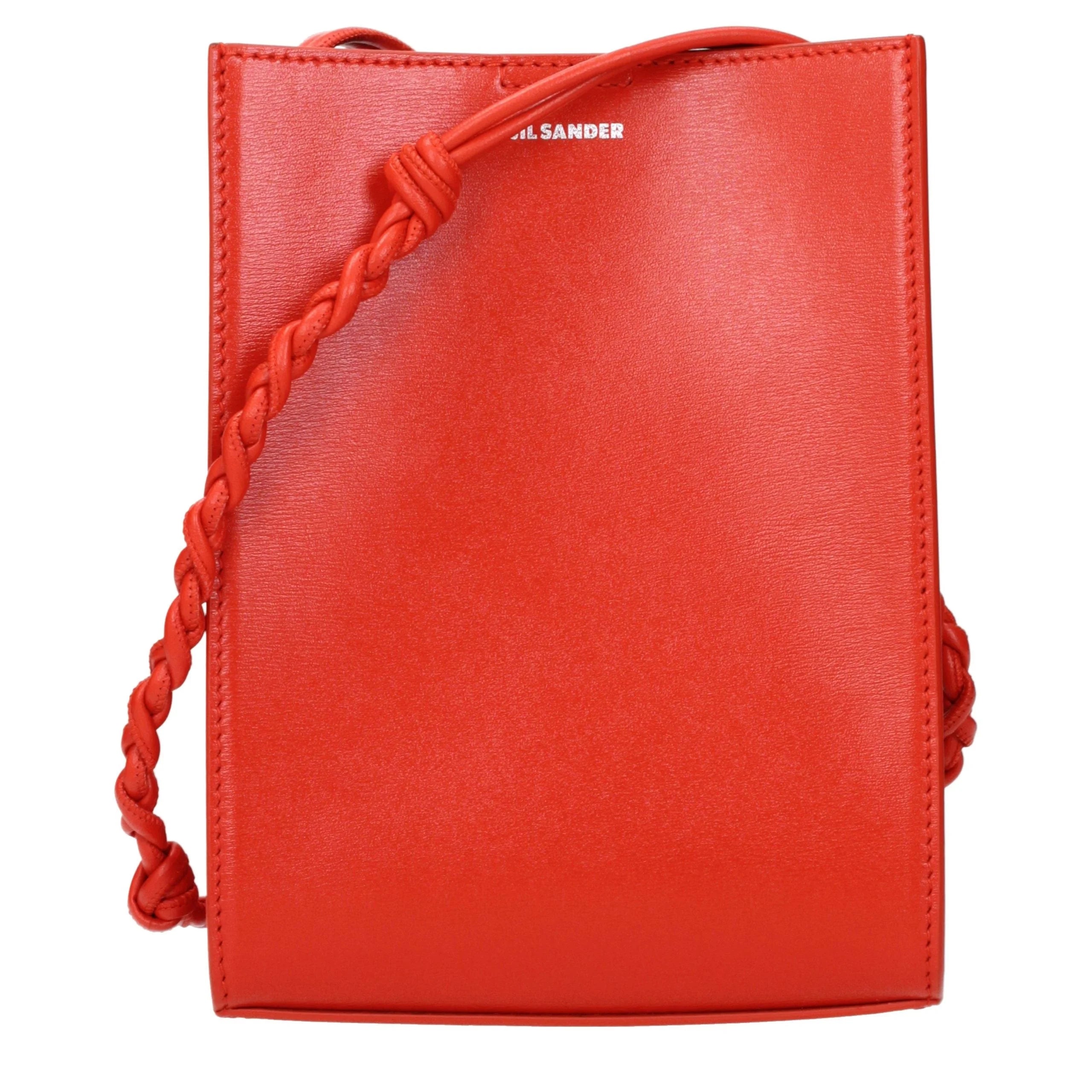 Jil Sander Red Leather Crossbody Bag