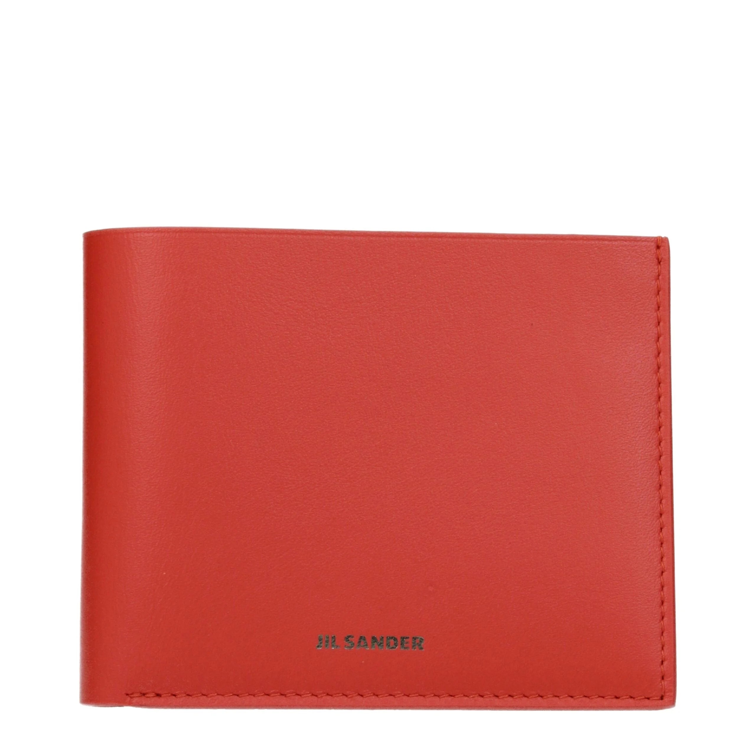 Jil Sander Red Leather Wallets