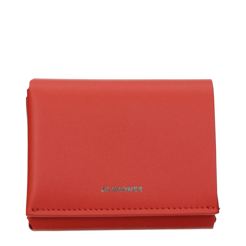 Jil Sander Red Leather Wallets
