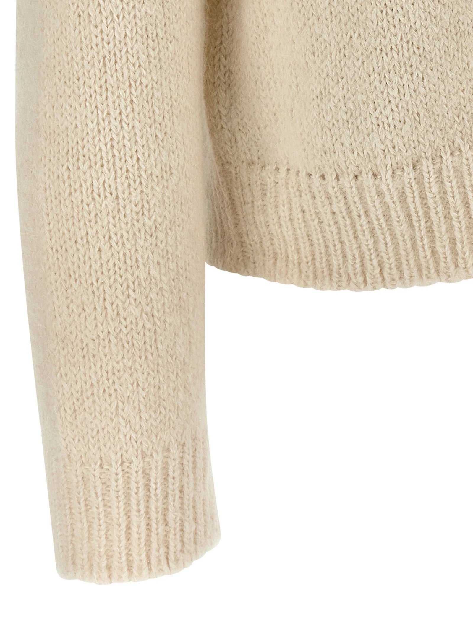Jil Sander White Alpaca Leather Cardigan - IT52 | XL