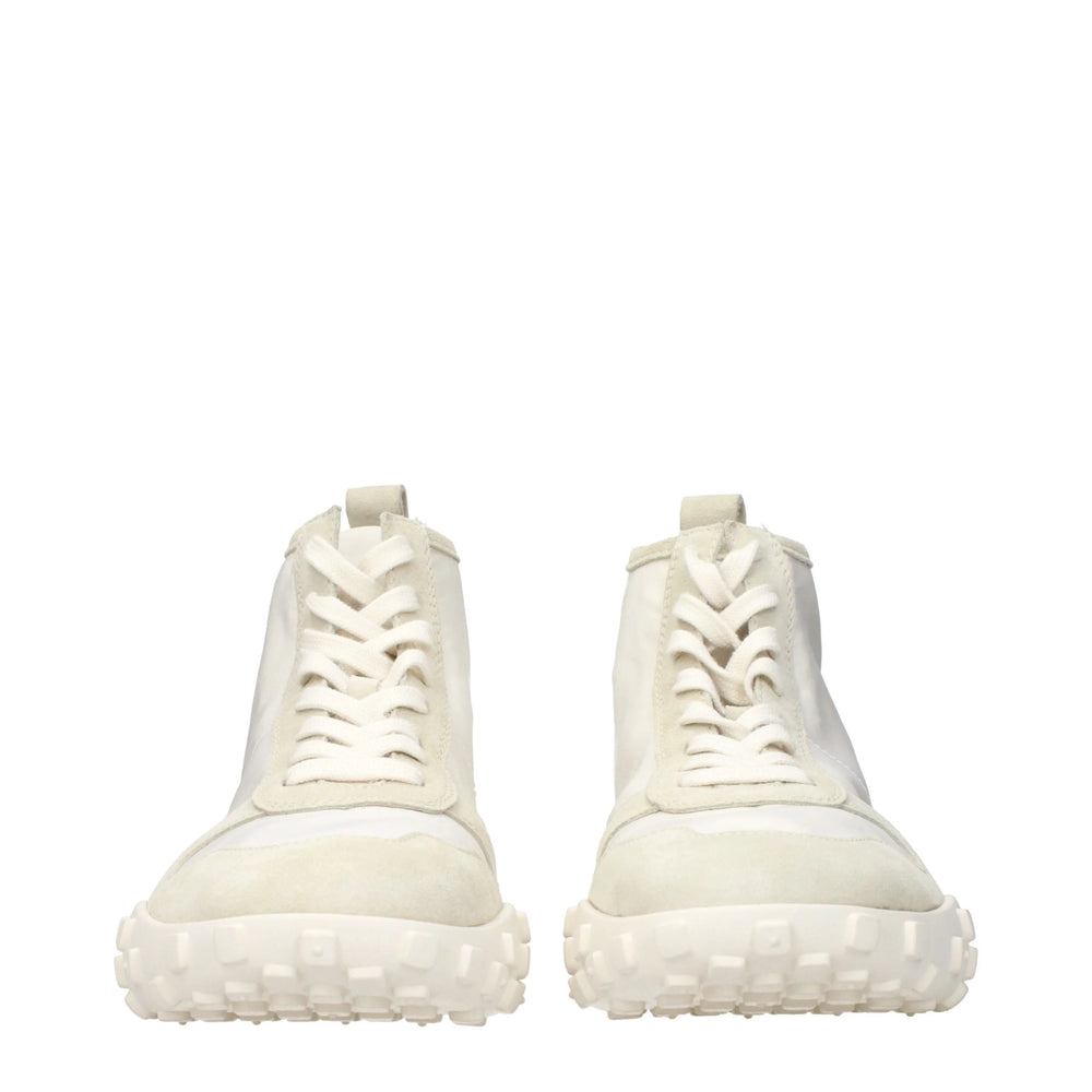 Jil Sander White Fabric High Top Sneakers
