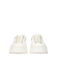 Jil Sander White Fabric Platform Sneakers - EU39/US6