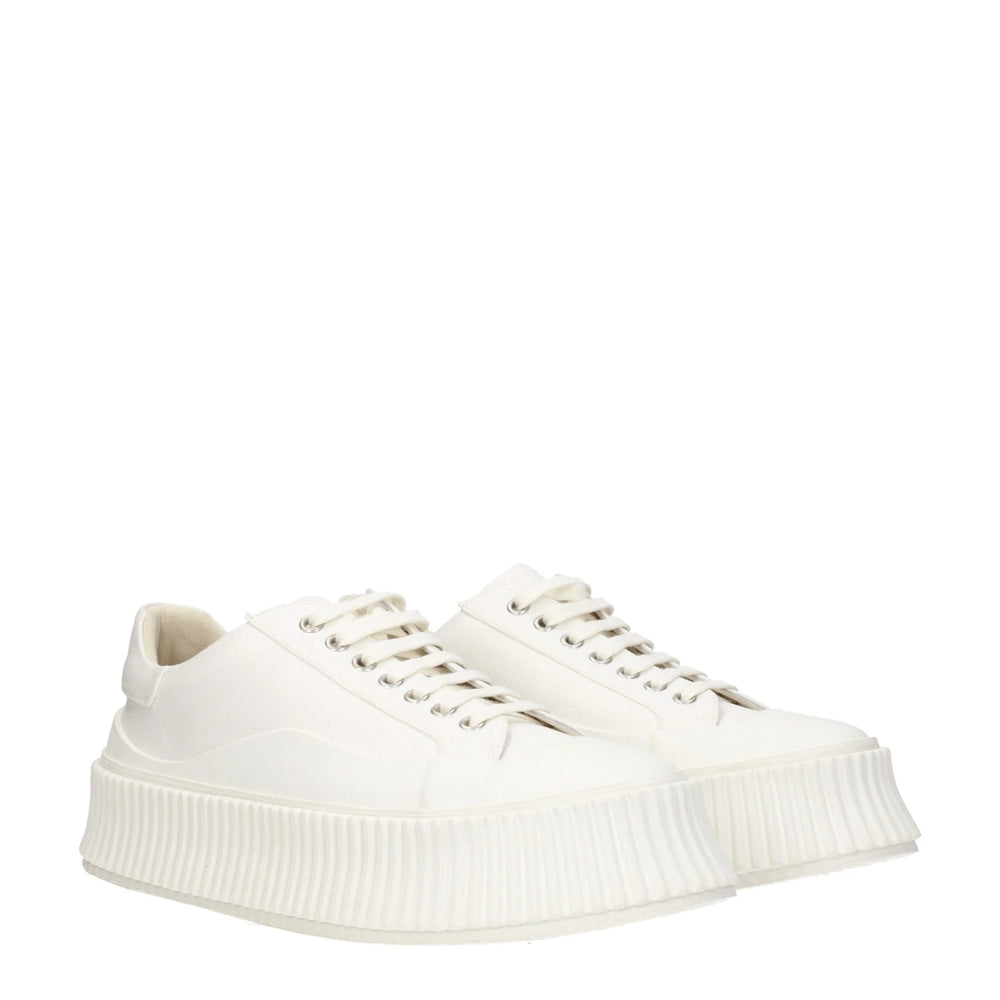 Jil Sander White Fabric Platform Sneakers - EU39/US6 - Sneakers