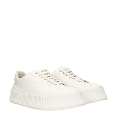 Jil Sander White Fabric Platform Sneakers - EU39/US6