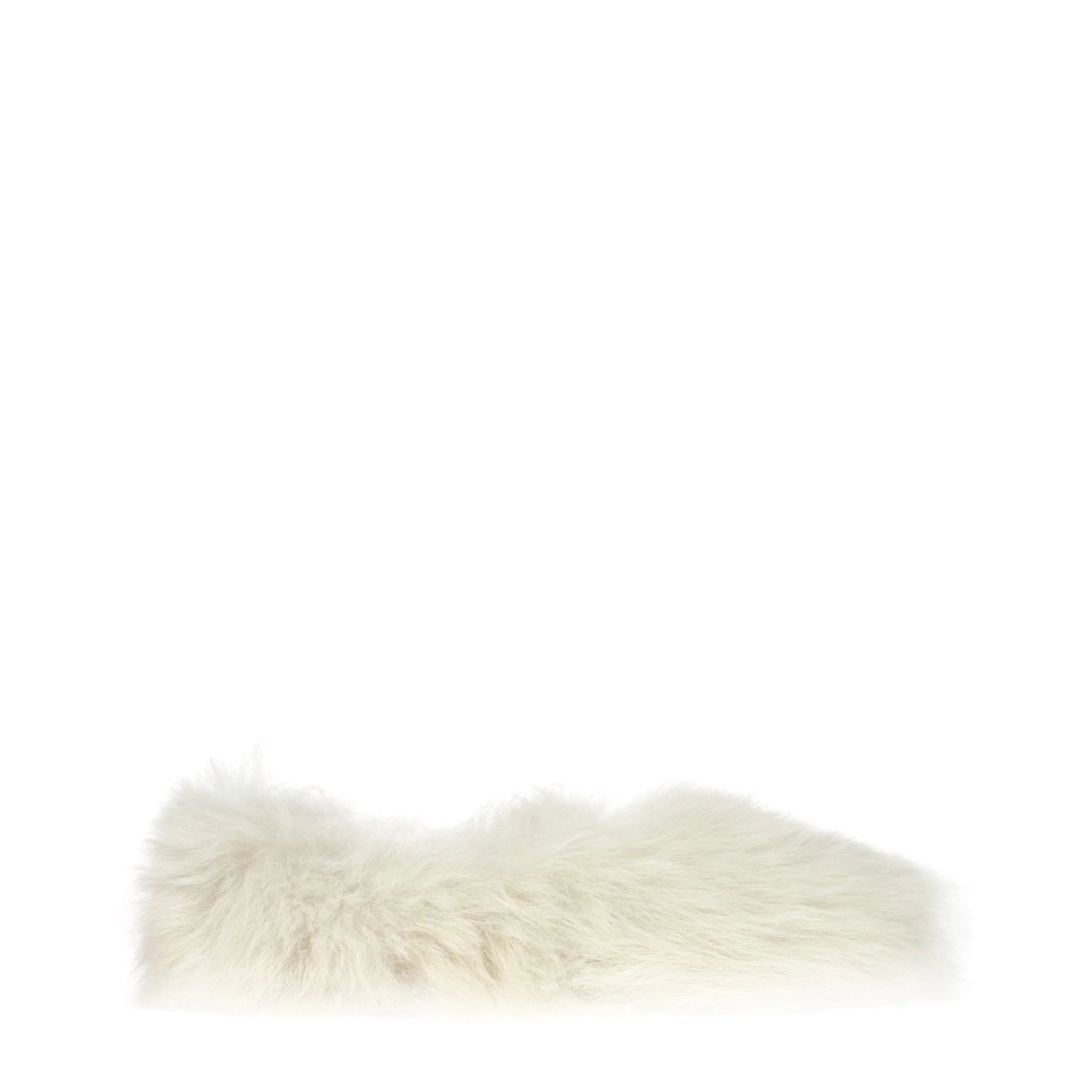 Jil Sander White Fur Slippers