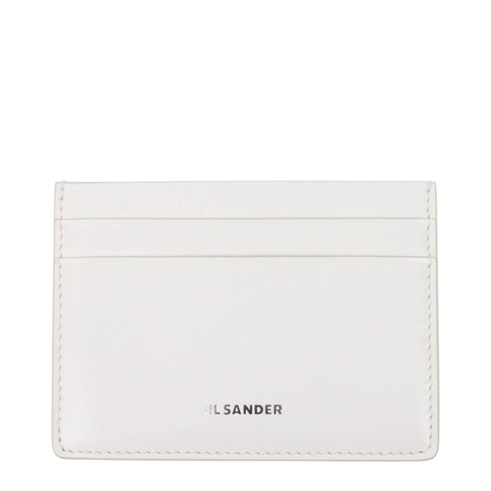 Jil Sander White Leather Cardholders