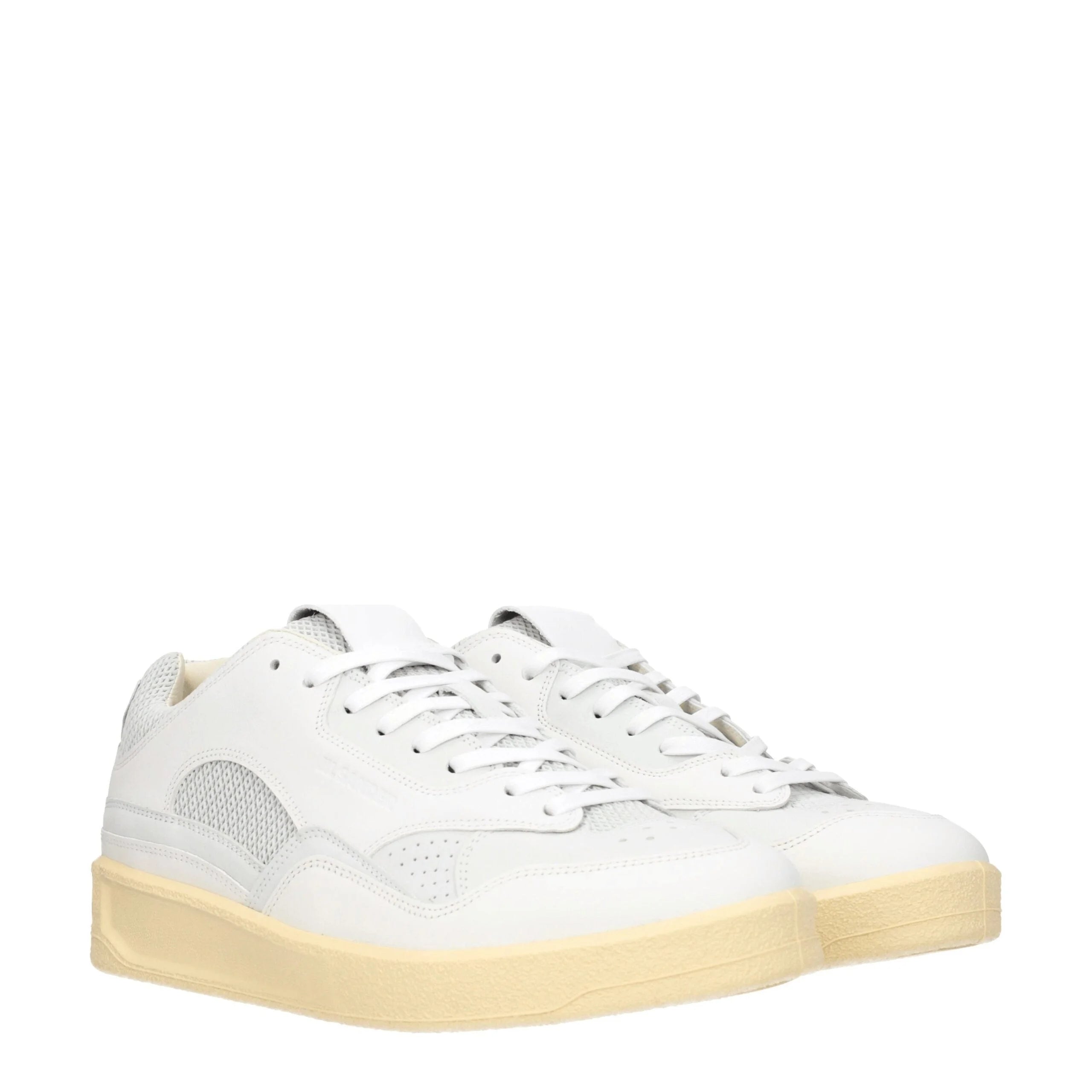 Baskets basses en cuir blanc Jil Sander - EU41/US8