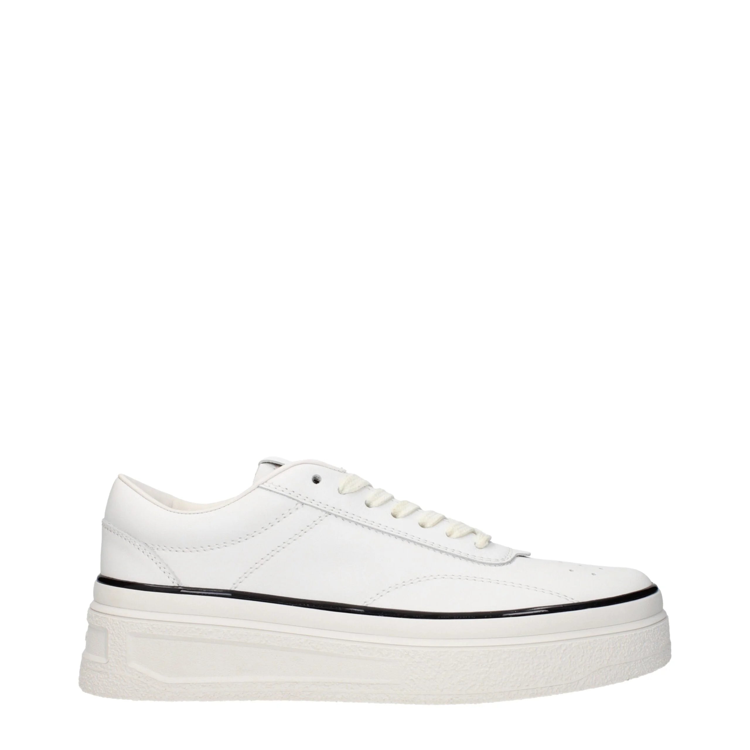 Jil Sander White Leather Platform Sneakers