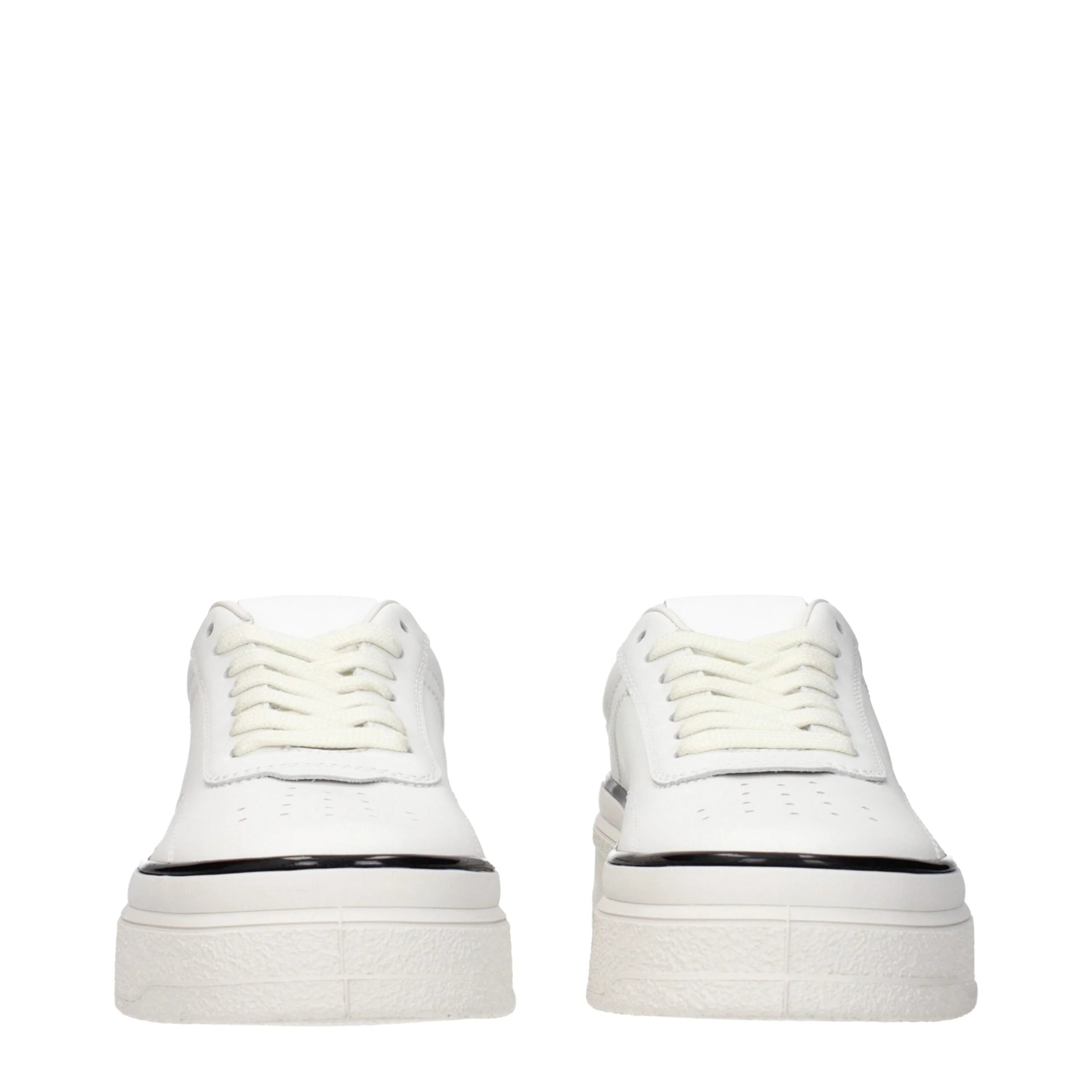 Jil Sander White Leather Platform Sneakers