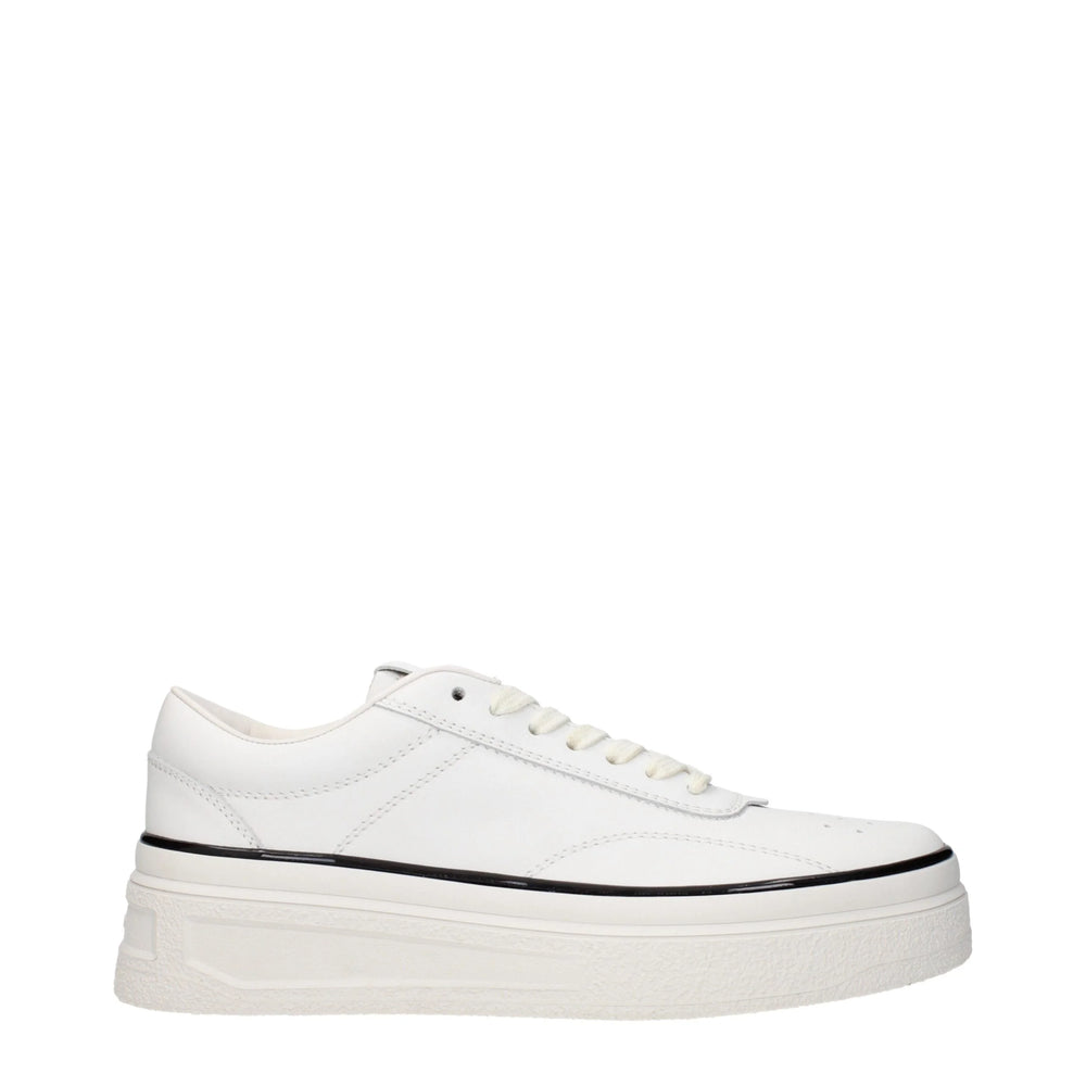 Jil Sander White Leather Platform Sneakers