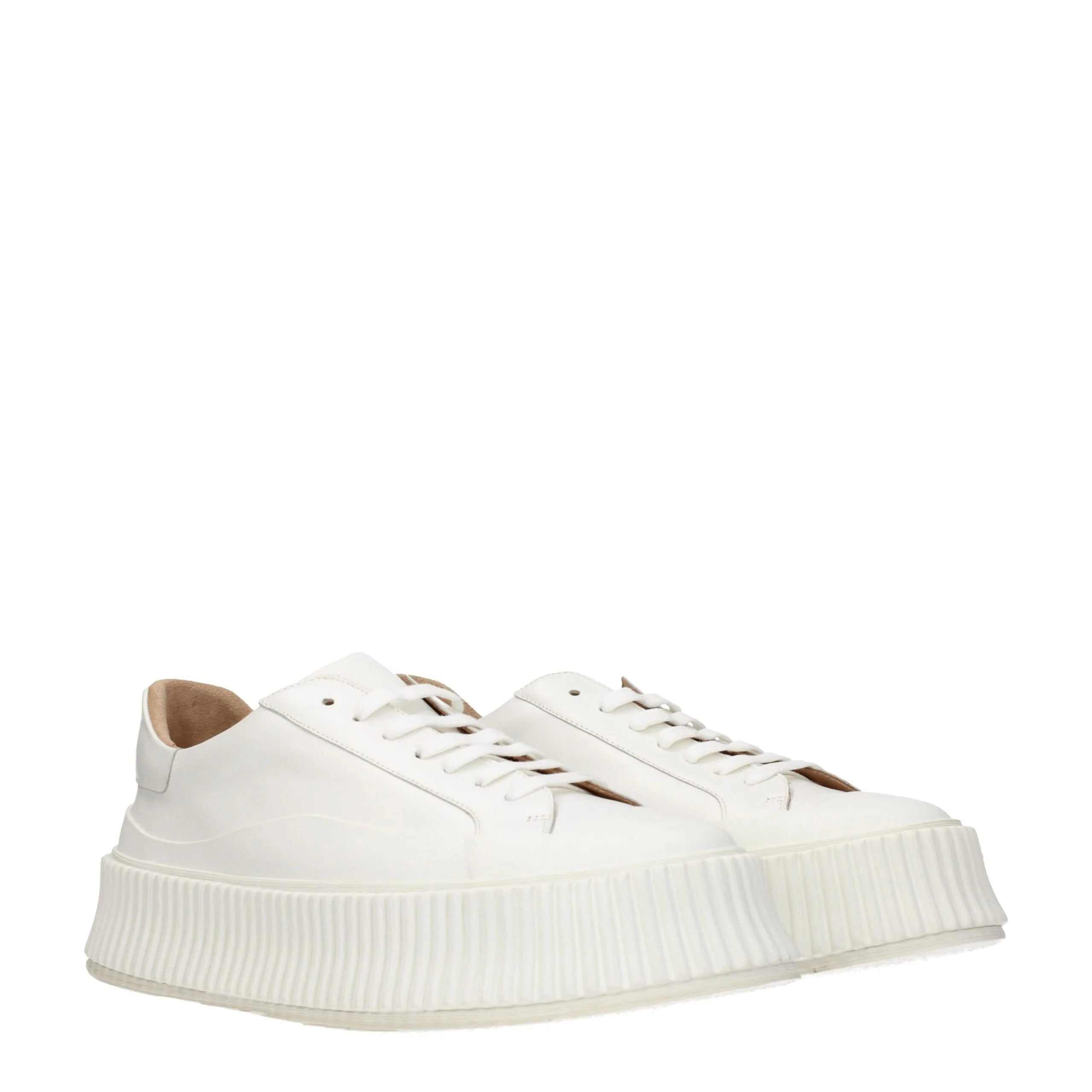 Jil Sander White Leather Platform Sneakers - EU40/US10