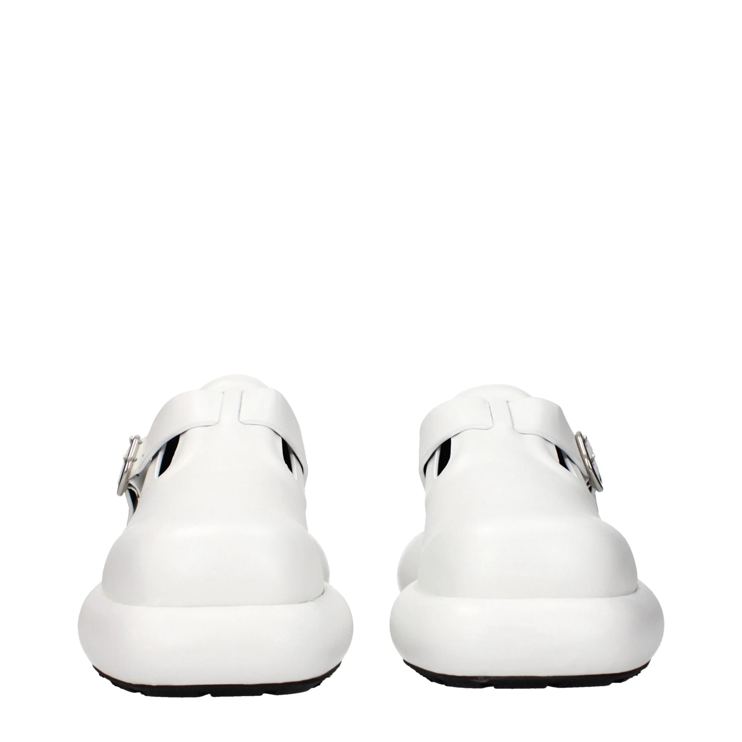 Jil Sander White Leather Slip-On Loafers