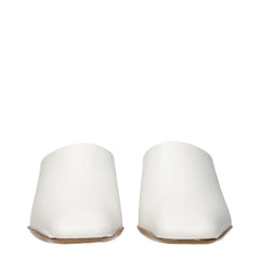 Jil Sander White Leather Slippers