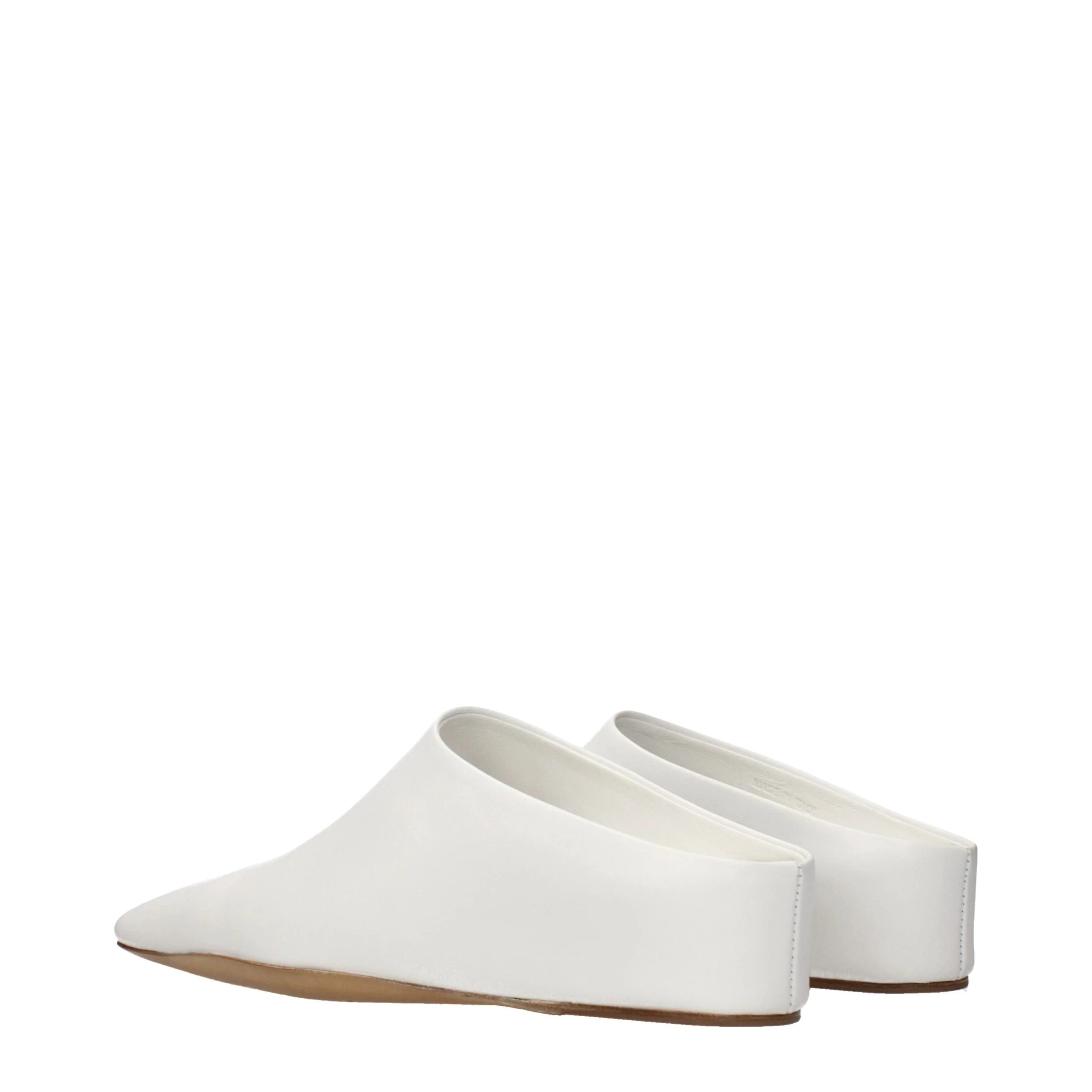 Chinelos de couro branco Jil Sander