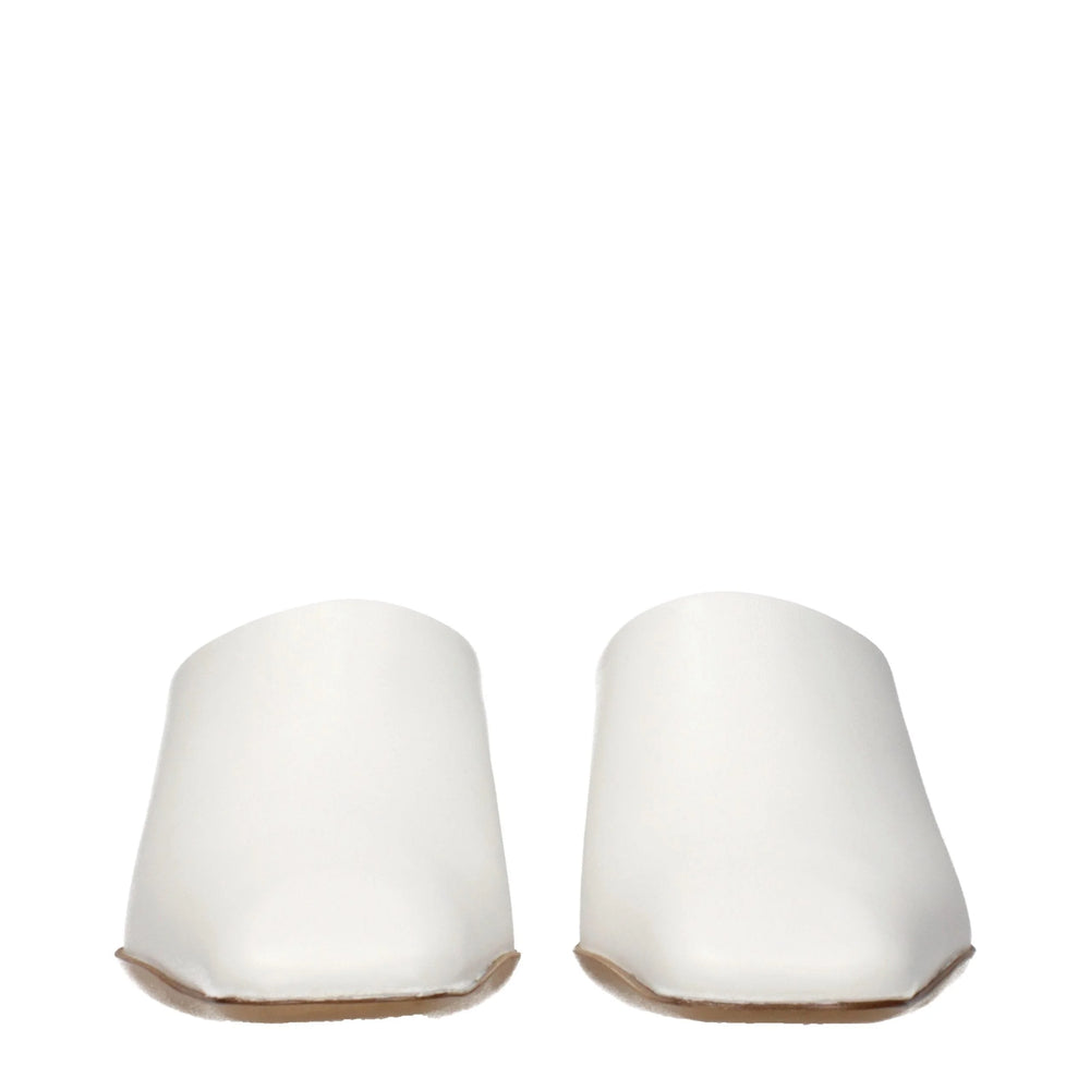Chinelos de couro branco Jil Sander