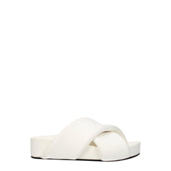 Jil Sander White Leather Slippers Sandals - EU36/US6