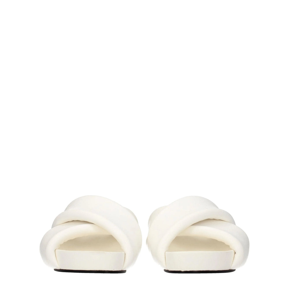 Jil Sander White Leather Slippers Sandals - EU36/US6 - Sandals