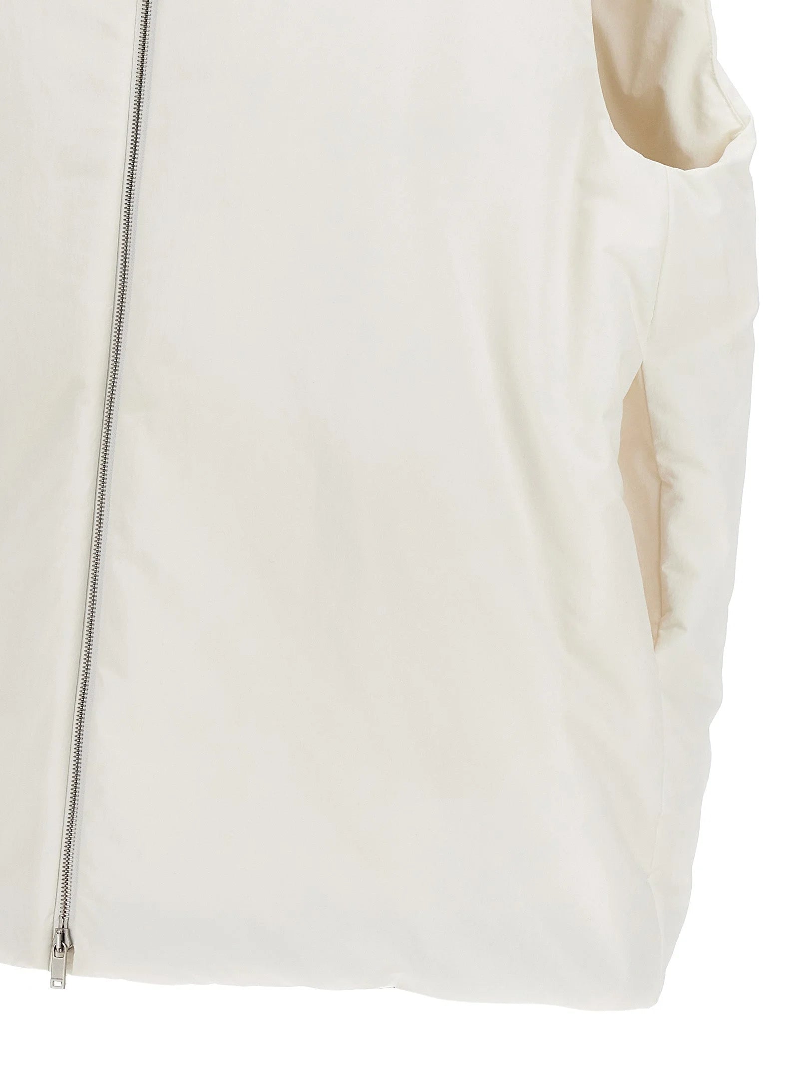 Jil Sander White Polyester Sleeveless Jacket