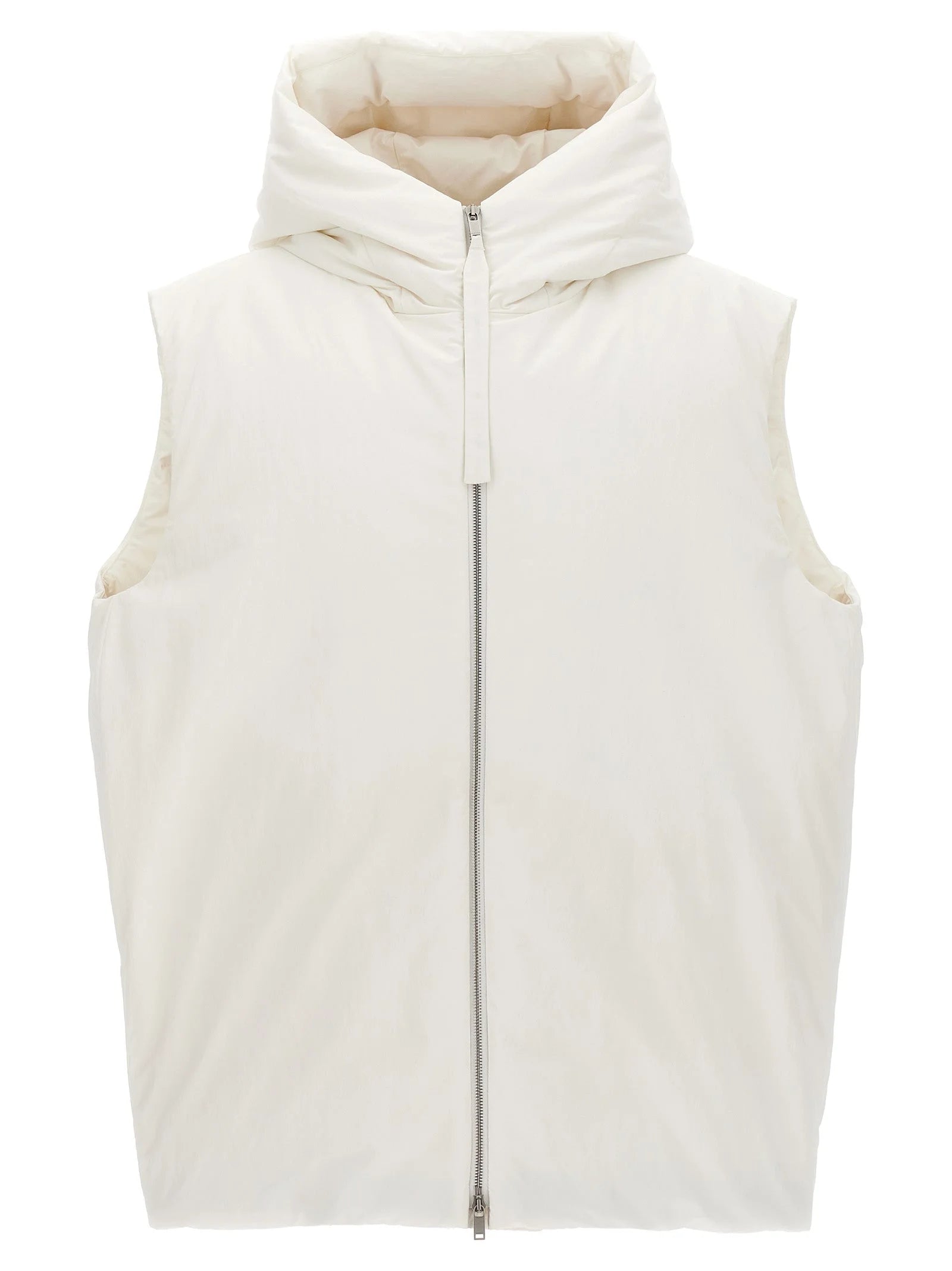 Jil Sander White Polyester Sleeveless Jacket