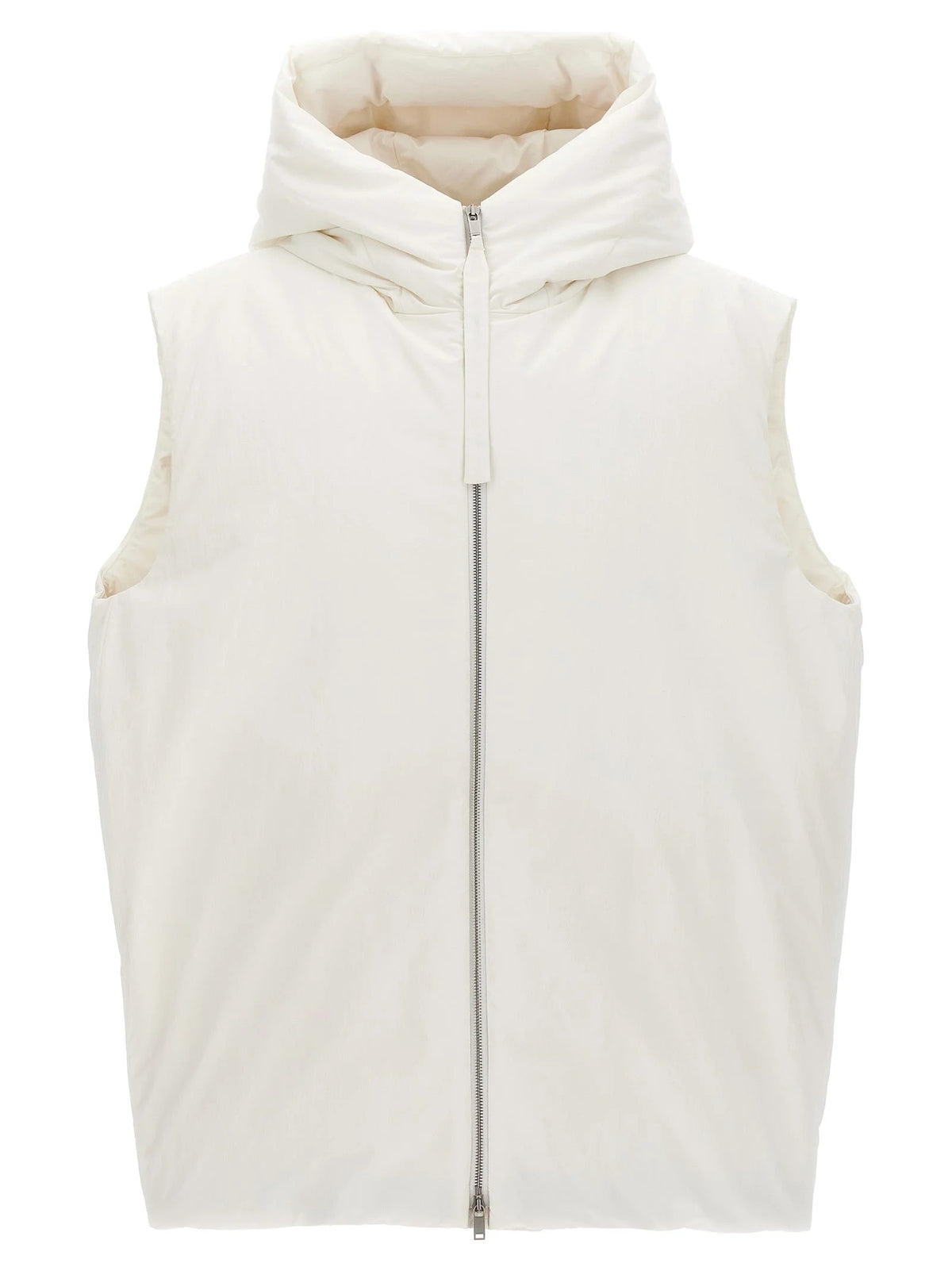 Jil Sander White Polyester Sleeveless Jacket