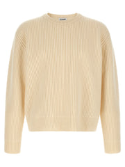 Jil Sander White Wool Cardigan